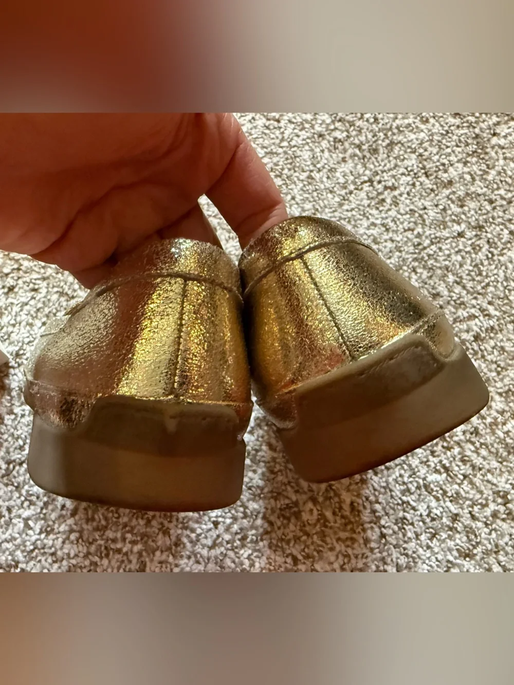 Life Stride Gold Metallic Penny Loafers for Women 7 1/5W